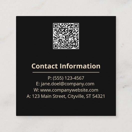 Prestige Gold Wave – High-End Networking Opulent G スクエア名刺 (裏面)