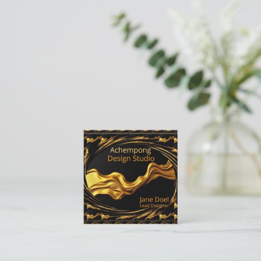 Prestige Gold Wave – High-End Networking Opulent G スクエア名刺 (スタンド正面)