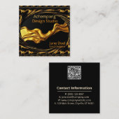 Prestige Gold Wave – High-End Networking Opulent G スクエア名刺 (正面/裏面)