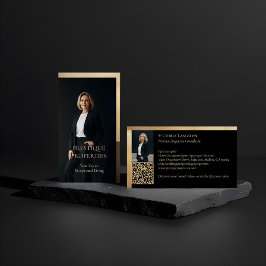 Prestige Luxury Realtor Law Firm Gold & Black Luxe 名刺