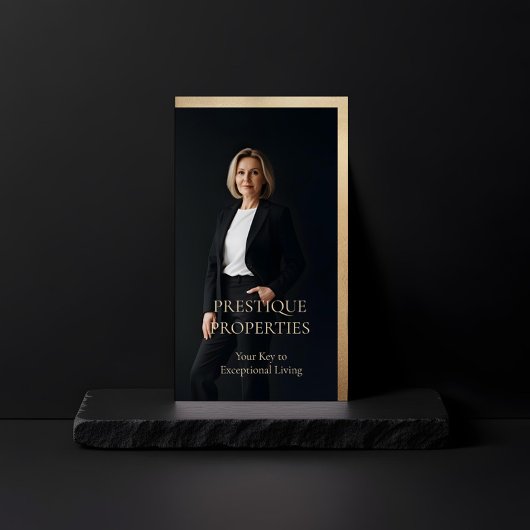 Prestige Luxury Realtor Law Firm Gold & Black Luxe 名刺