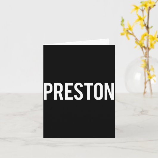 Preston - Cool New Funny Name Fan Gift Tee  カード (黄色い花)
