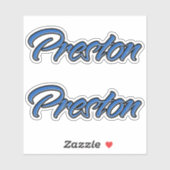 Preston Name blue Aufkleber Sticker Stickerset シール (シート)
