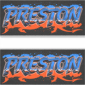Preston Vorname Name Graffiti Aufkleber Sticker シール (正面)