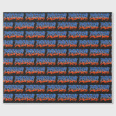 Preston Vorname Name Graffiti blue orange ラッピングペーパー (フラット)