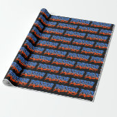 Preston Vorname Name Graffiti blue orange ラッピングペーパー (アンロールド)