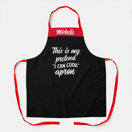 Pretend I Cook Apron - Funny Custom Kitchen Gift エプロン (正面)