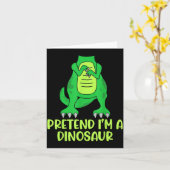 Pretend I’m A Dinosaur Costume Lazy Halloween  カード (黄色い花)
