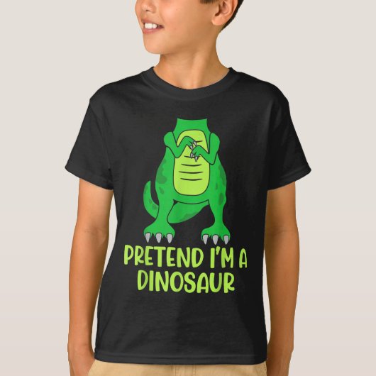 Pretend I’m A Dinosaur Costume Lazy Halloween Tシャツ (正面)