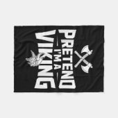 Pretend I’m A Viking Halloween Costume  フリースブランケット (正面(横))