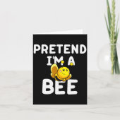 Pretend I'm A Bee Funny Lazy Easy Halloween Costum カード (正面)