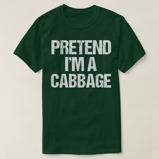Pretend I'm a Cabbage Costume Funny Lazy Halloween Tシャツ (デザイン正面)