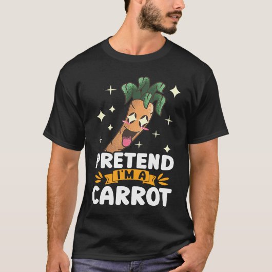 Pretend Im A Carrot Face Funny Vegan Vegetable Far Tシャツ (正面)