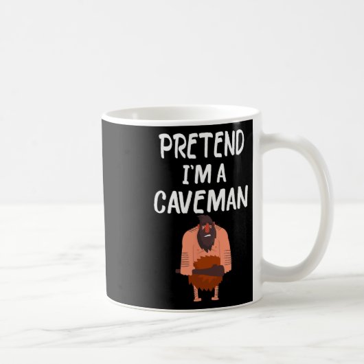 Pretend I'm A Caveman Tee Funny Lazy Halloween Cos コーヒーマグカップ (右)