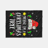 Pretend I'm A Christmas Tree Funny Christmas Costu フリースブランケット (正面(横))