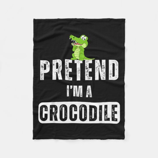 Pretend I'm A Crocodile Lazy Halloween Easy Costum フリースブランケット (正面)