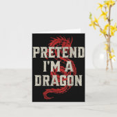 Pretend I'm A Dragon Funny Lazy Halloween Costume カード (黄色い花)