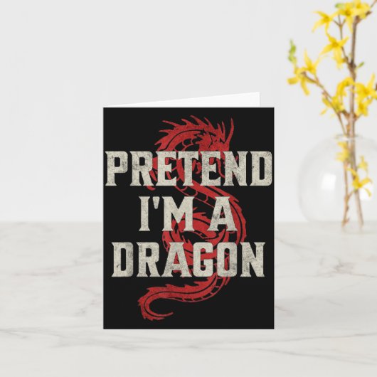 Pretend I'm A Dragon Funny Lazy Halloween Costume  カード (黄色い花)