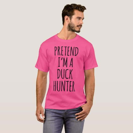 Pretend I'M A Duck Hunter Funny Halloween Animal Tシャツ (正面フル)