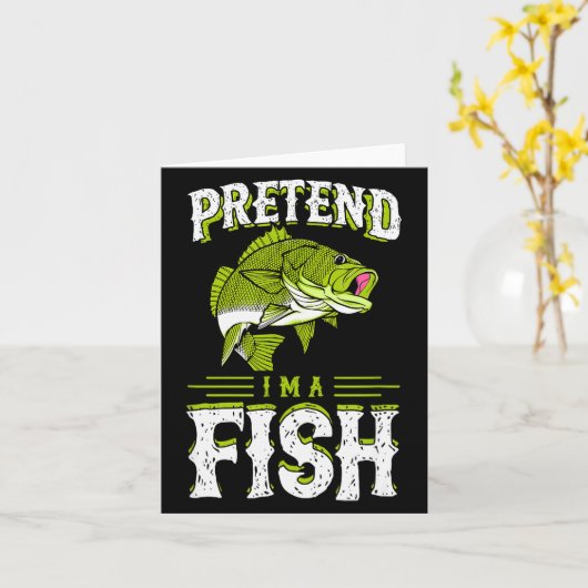 Pretend I'm A Fish B Funny Cute Lazy Halloween Cos カード (黄色い花)