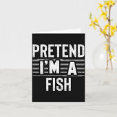 Pretend I'm A Fish Funny Halloween Costume Gift  カード (黄色い花)