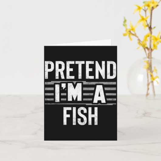 Pretend I'm A Fish Funny Halloween Costume Gift  カード (黄色い花)