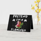 Pretend I'm A Flamingo Funny Halloween Costume カード (黄色い花)