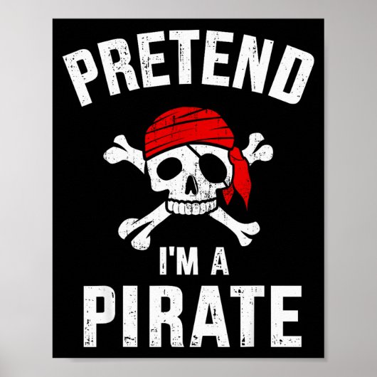 Pretend I'm A Rate Funny Lazy Easy Diy Halloween C ポスター (正面)