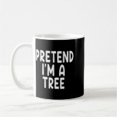 Pretend I'm A Tree Funny Lazy Last Minute Hallowee コーヒーマグカップ (左)