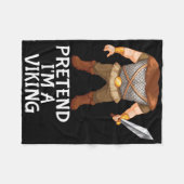 Pretend I'm A Viking Funny Lazy Halloween Costume  フリースブランケット (正面(横))