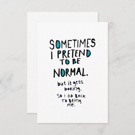 Pretend to be normal サンキューカード (正面/裏面)