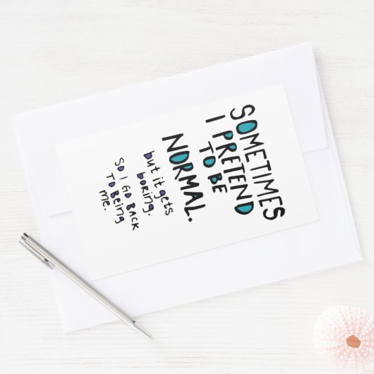 Pretend to be normal 長方形シール (封筒)