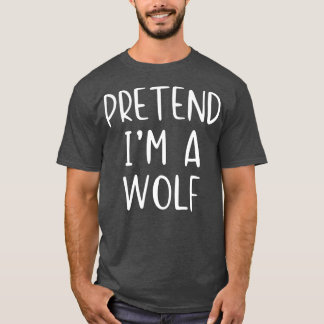 Pretend Wolf Costume Halloween Lazy Easy  Tシャツ