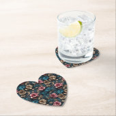 Prettyなピンクゴールドと青いバラ ペーパーコースター (インサイチュ)