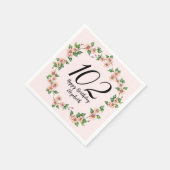 Pretty 102nd birthday blush pink floral スタンダードカクテルナプキン (角)