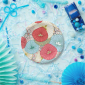 Pretty Abract Colorful Busy Floral Pattern ペーパープレート (パーティー)