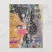 pretty abstract collage with face ポストカード (正面)