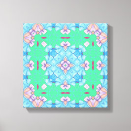 Pretty Abstract Home Wall Art blue green and pink キャンバスプリント