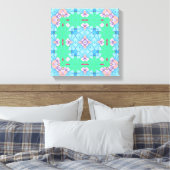 Pretty Abstract Home Wall Art blue green and pink キャンバスプリント (インサイチュ (寝室))