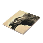 Pretty African Woman Painting Tile タイル (側面)