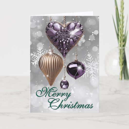 Pretty Amethyst Vintage Christmas Ornament シーズンカード (正面)