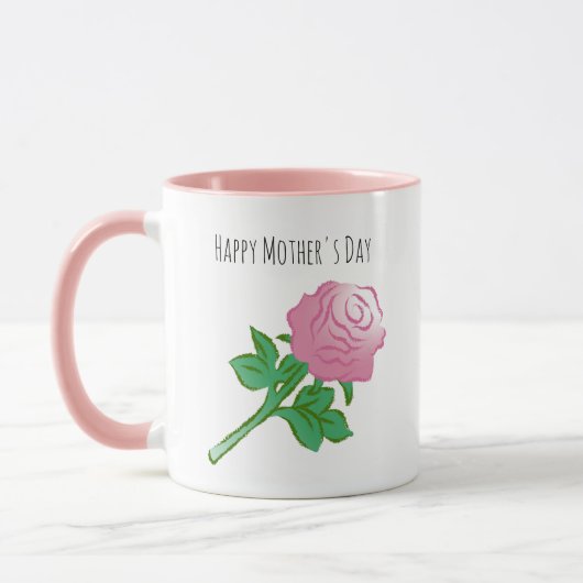 Pretty and Beautiful Pink Rose マグカップ (左)