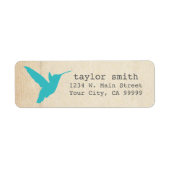 Pretty Aqua Hummingbird Return Address Labels ラベル (正面)