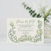 Pretty art nouveau flowers rsvp card (スタンド正面)