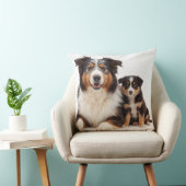 Pretty Australian Shepherd Mother and Daughter クッション (椅子)