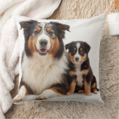 Pretty Australian Shepherd Mother and Daughter クッション (ブランケット)