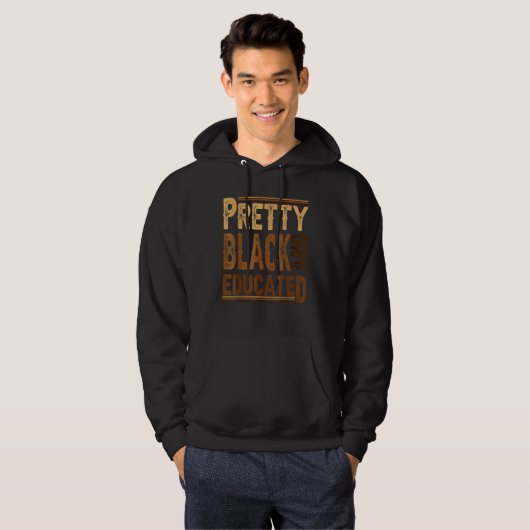 Pretty Black And Educated Funny Black Pride Histor パーカ (正面フル)