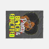 Pretty Black And Educated I Am The Strong African フリースブランケット (正面(横))