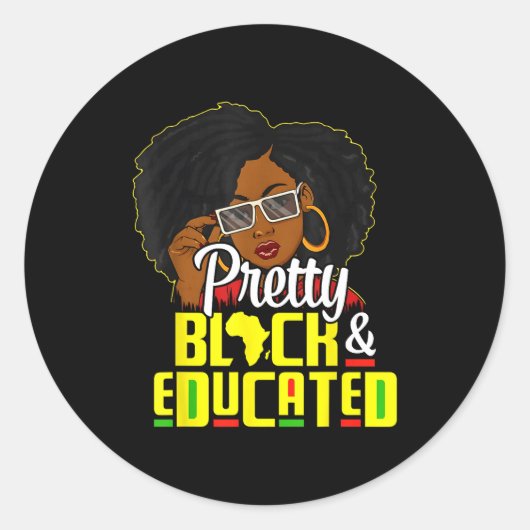 Pretty Black And Educated I Am The Strong African  ラウンドシール (正面)