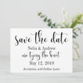 Pretty Black on White Typography Save the Date 2 セーブザデート (スタンド正面)